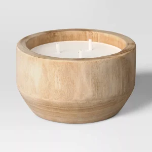 Paulownia Lemongrass and Citronella Cotton Wick Jar Candle Beige