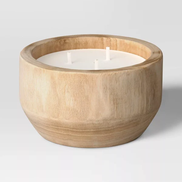 Paulownia Lemongrass and Citronella Cotton Wick Jar Candle Beige