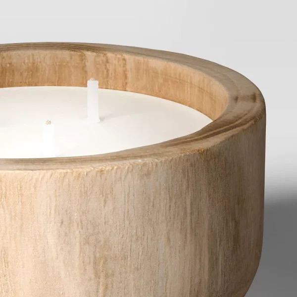 Paulownia Lemongrass and Citronella Cotton Wick Jar Candle Beige - Image 2
