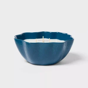 4 Wick Ceramic Citronella Sun Salt Sea Scented Candle 16oz