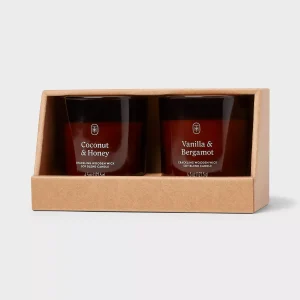 3-Wick Glass Wooden Wick Jar Candle