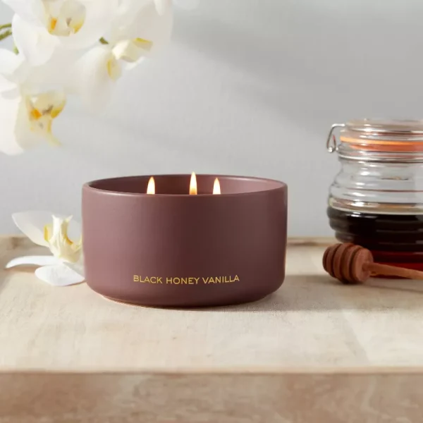 15oz Ceramic Jar 3-Wick Candle: Soy Wax Blend, Coconut Oil - Image 2