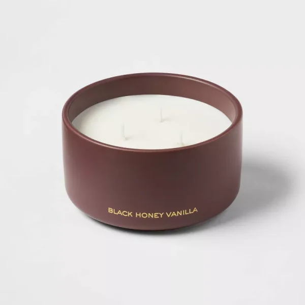 15oz Ceramic Jar 3-Wick Candle: Soy Wax Blend, Coconut Oil - Image 3